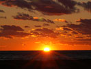 Sunset over Lake Michigan at our neighborhood beach 